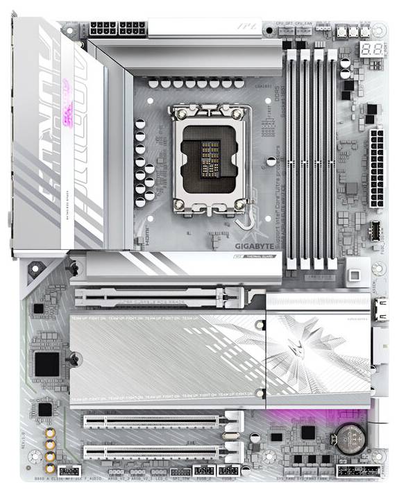 Gigabyte B860A ELITE WF7 ICE LGA1851 MB Mainboard Sockel (PC) Intel® LGA 1851 Formfaktor (Details) ATX