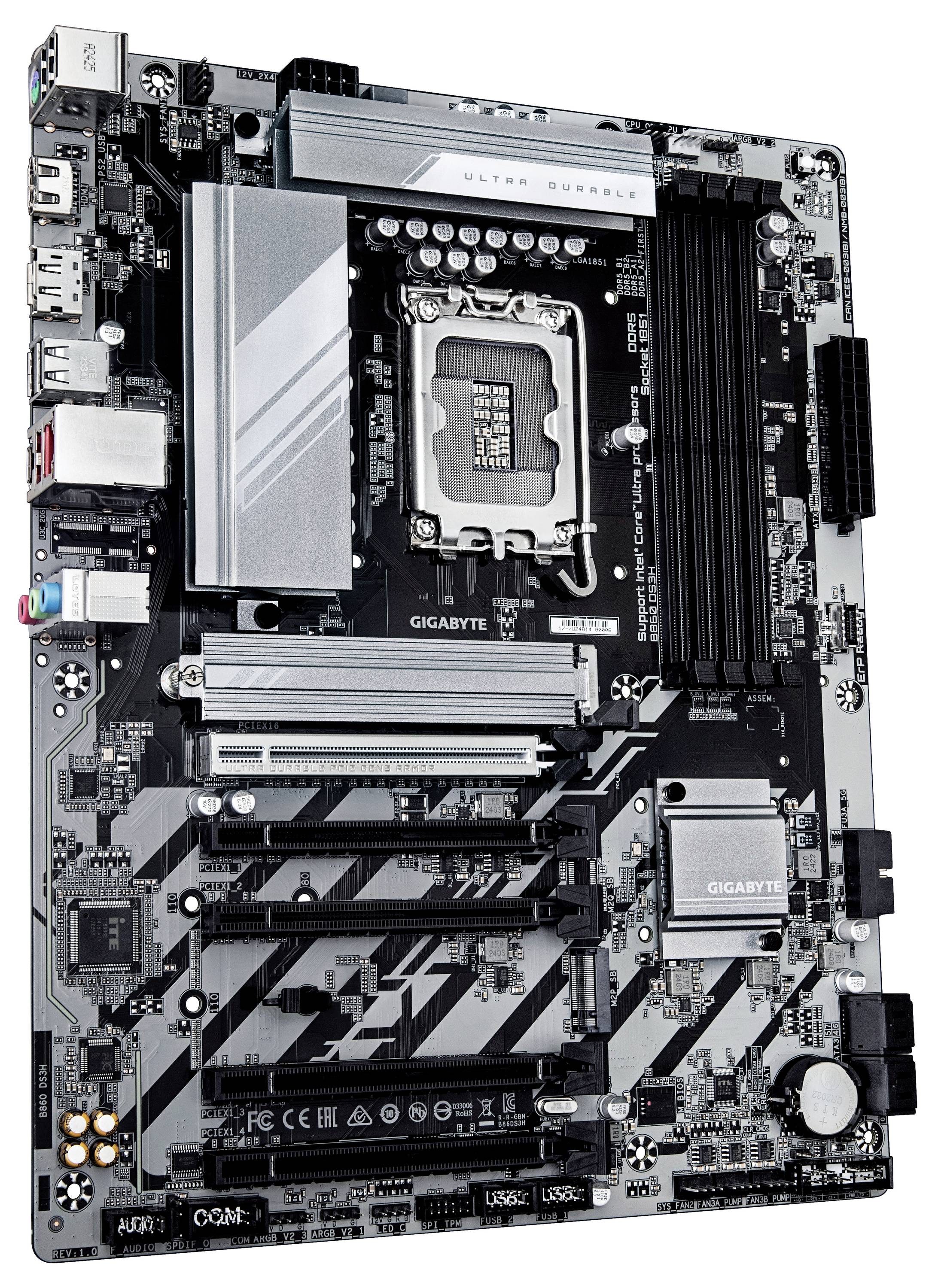 Gigabyte B860 DS3H LGA1851 MB 4xDDR5 Mainboard Sockel (PC) Intel® LGA 1851 Formfaktor (Details) ATX Mainboard-Chipsatz Intel® B860