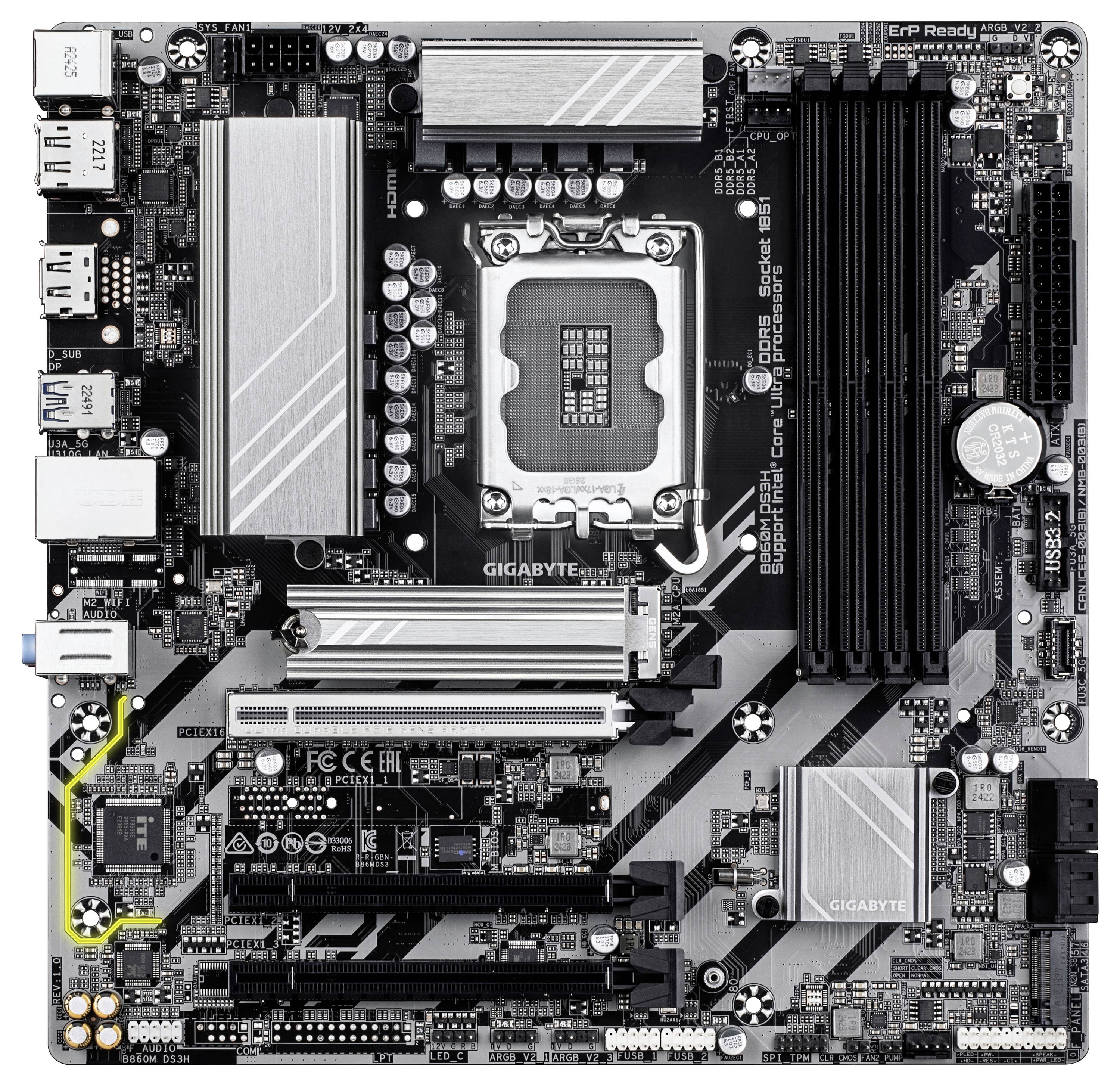 Gigabyte B860M DS3H LGA1851 MB Mainboard Sockel (PC) Intel® LGA 1851
