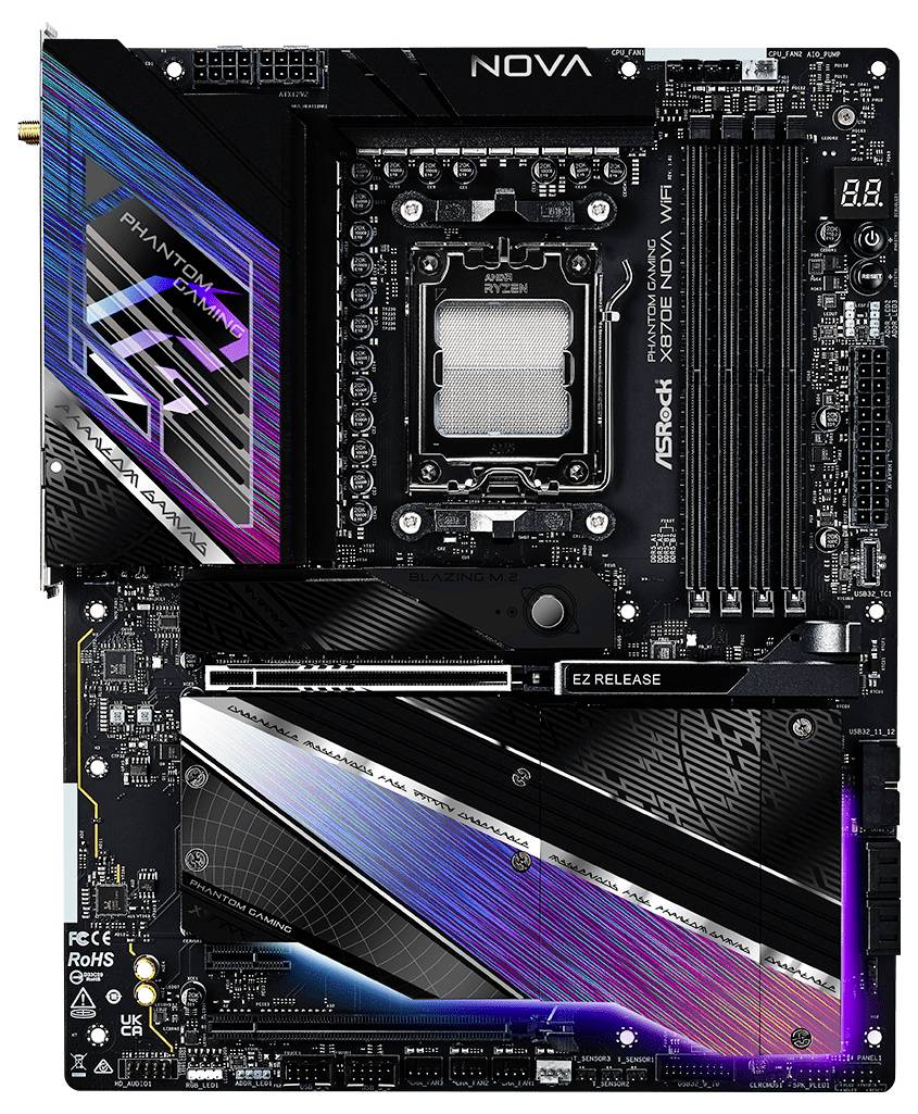 ASRock X870E Nova WiFi Mainboard Sockel (PC) AMD® AM5 Formfaktor (Details) ATX