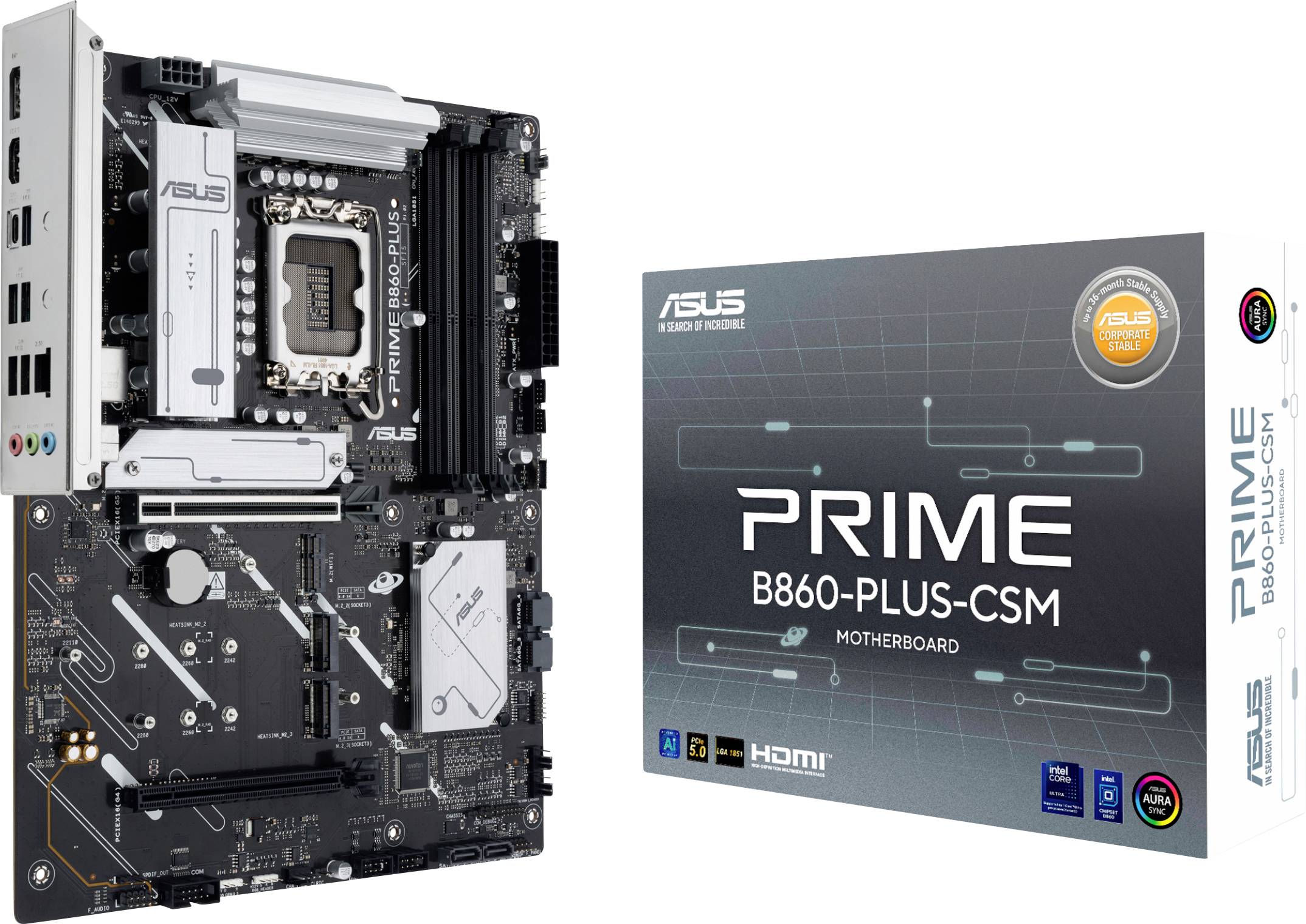Asus PRIME B860-PLUS-CSM Mainboard Sockel (PC) Intel® LGA 1851 Formfaktor (Details) ATX Mainboard-Chipsatz Intel® B860