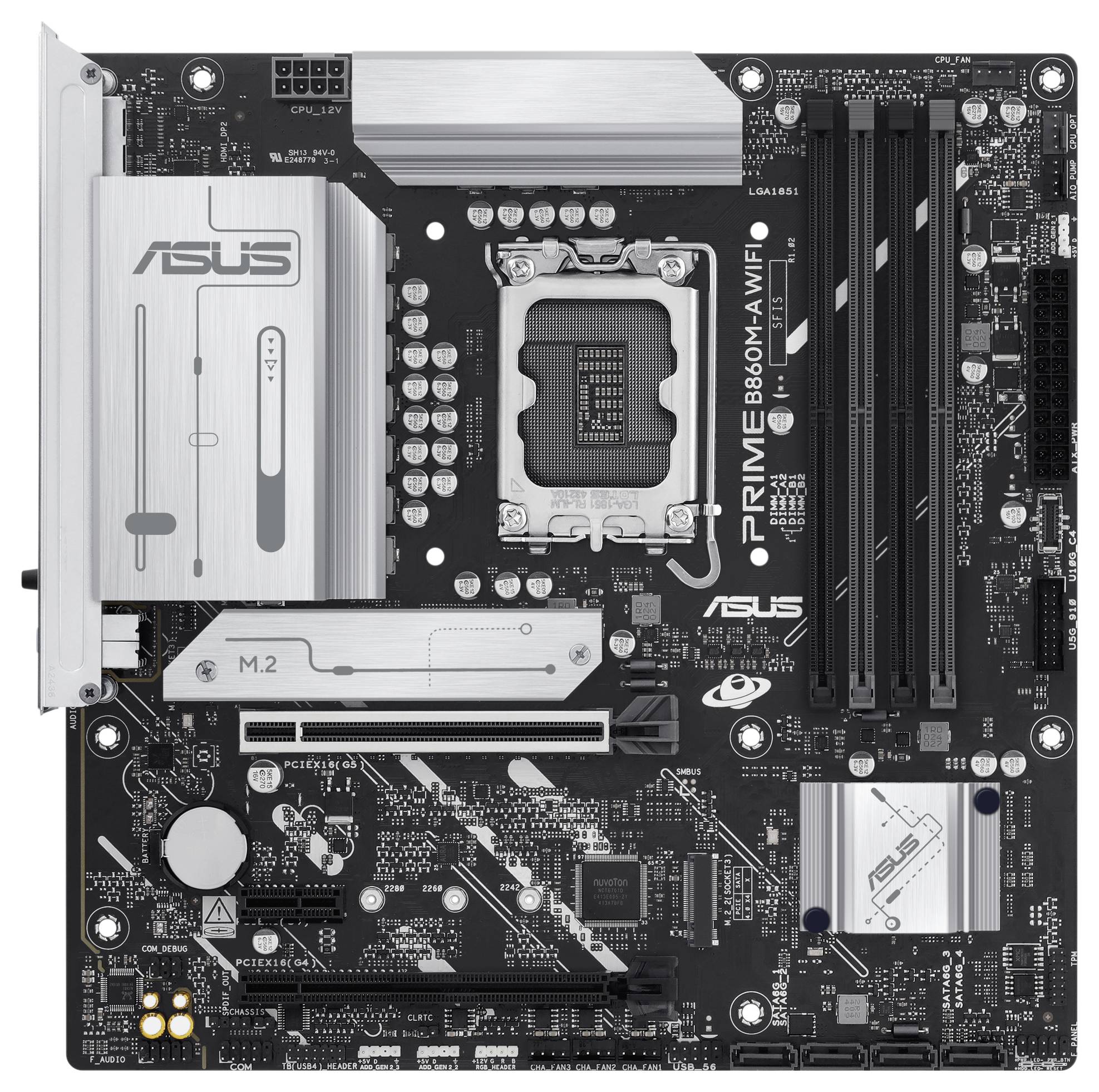 Asus PRIME B860M-A WIFI Mainboard Sockel (PC) Intel® LGA 1851 Formfaktor (Details) Micro-ATX Mainboard-Chipsatz Intel® B860
