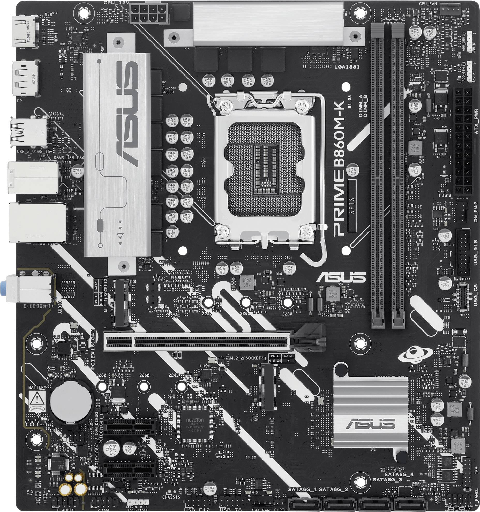 Asus PRIME B860M-K Mainboard Sockel (PC) Intel® LGA 1851 Formfaktor (Details) Micro-ATX Mainboard-Chipsatz Intel® B860