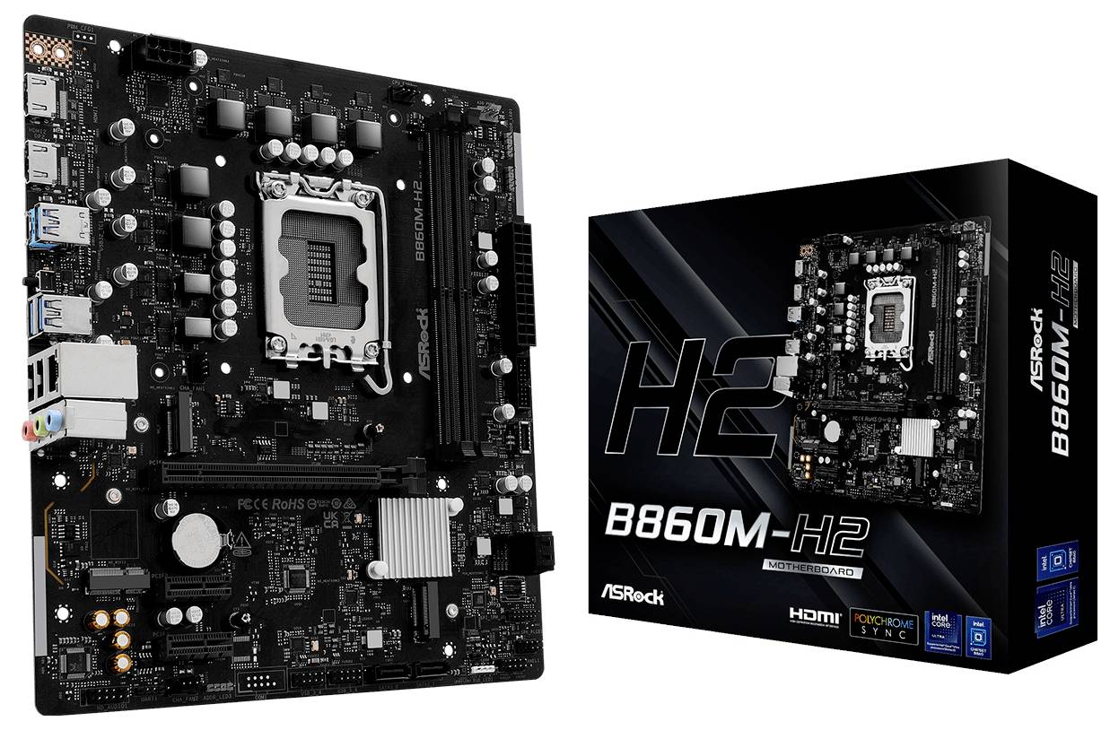 ASRock B860M-H2 Mainboard Sockel (PC) Intel® LGA 1851 Formfaktor (Details) Micro-ATX Mainboard-Chipsatz Intel® B860