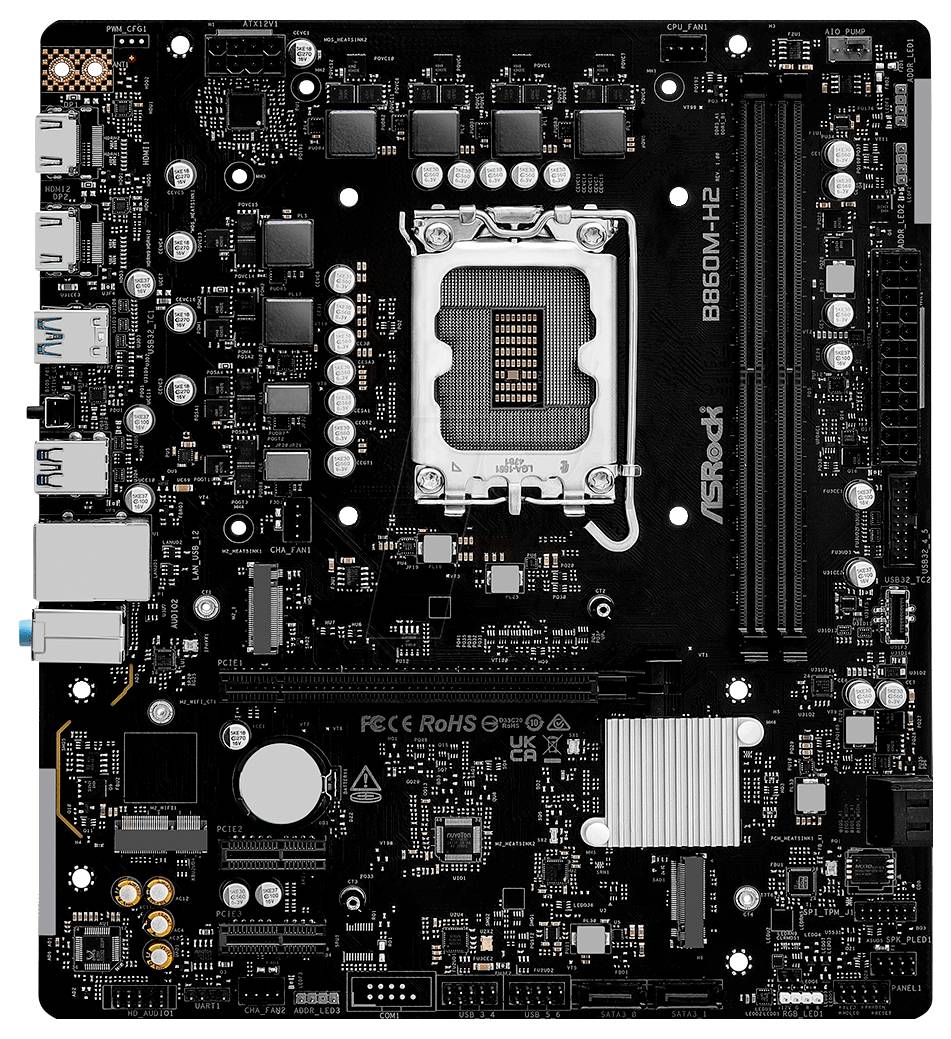 ASRock B860M-H2 Mainboard Sockel (PC) Intel® LGA 1851 Formfaktor (Details) Micro-ATX Mainboard-Chipsatz Intel® B860
