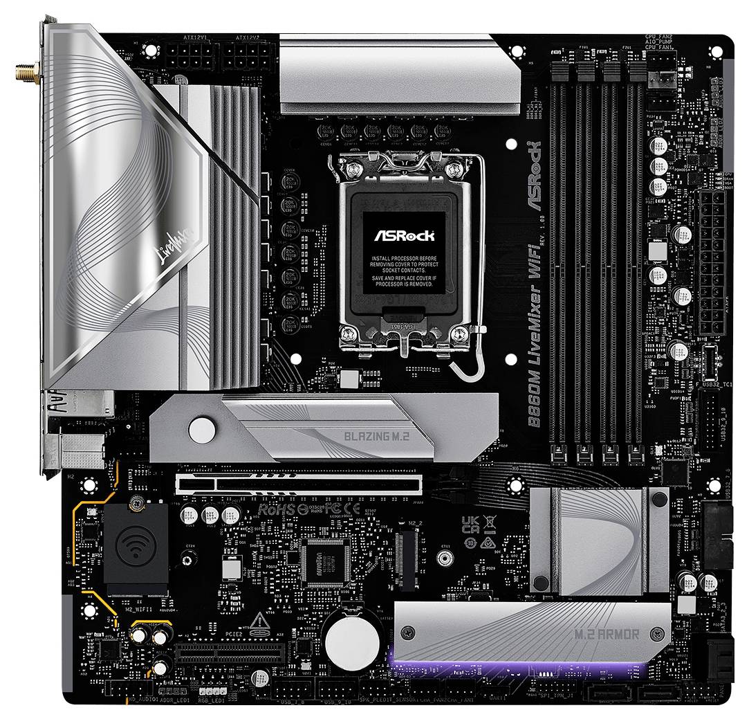 ASRock B860M LiveMixer WiFi Mainboard Sockel (PC) Intel® LGA 1851