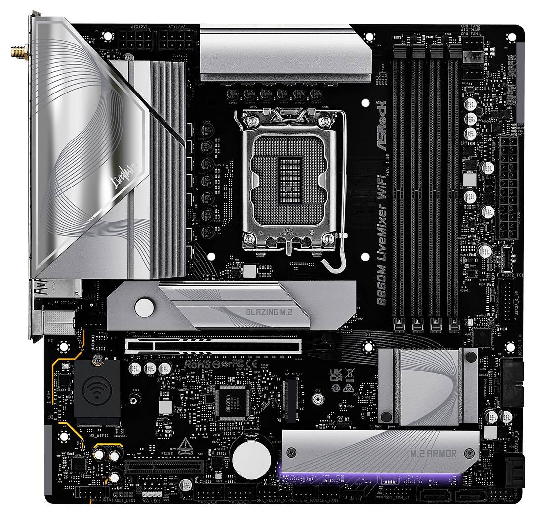 ASRock B860M LiveMixer WiFi Mainboard Sockel (PC) Intel® LGA 1851