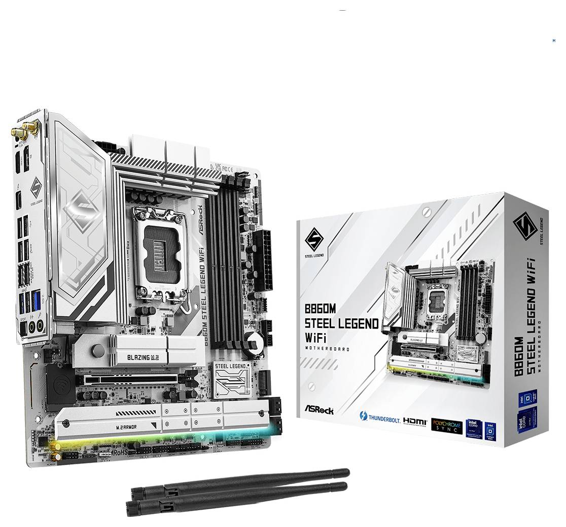 ASRock B860M Steel Legend WiFi Mainboard Sockel (PC) Intel® LGA 1851