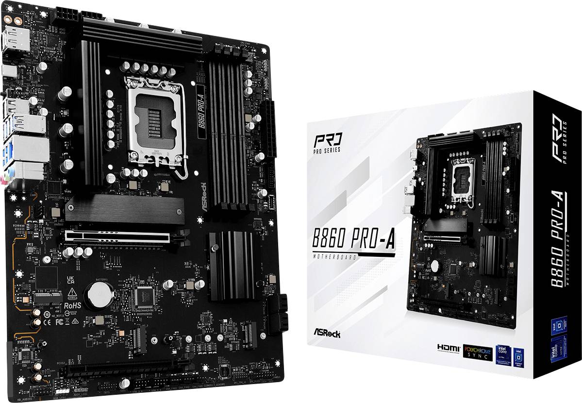 ASRock B860 Pro-A Mainboard Sockel (PC) Intel® LGA 1851 Formfaktor (Details) ATX