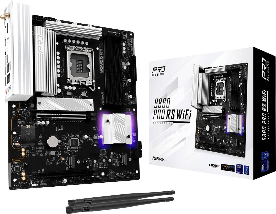 ASRock B860 Pro RS Wifi Mainboard Sockel (PC) Intel® LGA 1851 Formfaktor (Details) ATX