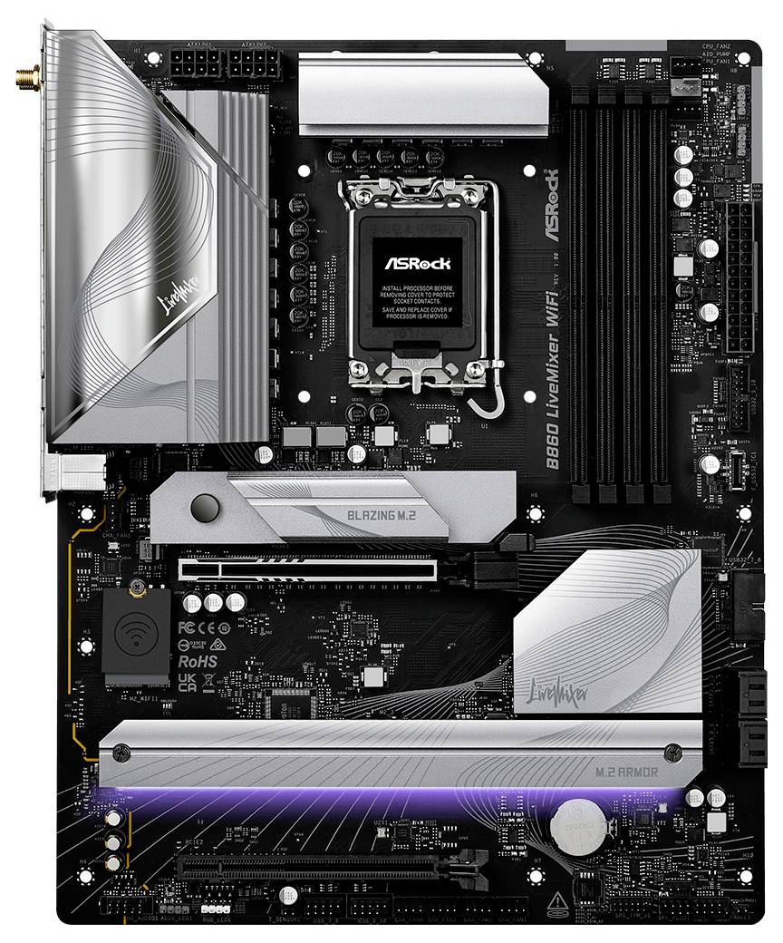 ASRock B860 LiveMixer WiFi Mainboard Sockel (PC) Intel® LGA 1851 Formfaktor (Details) ATX