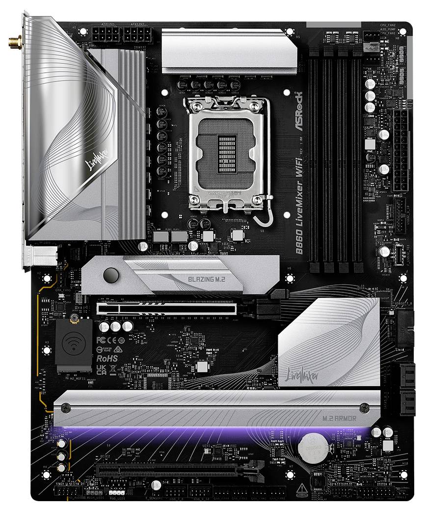 ASRock B860 LiveMixer WiFi Mainboard Sockel (PC) Intel® LGA 1851 Formfaktor (Details) ATX
