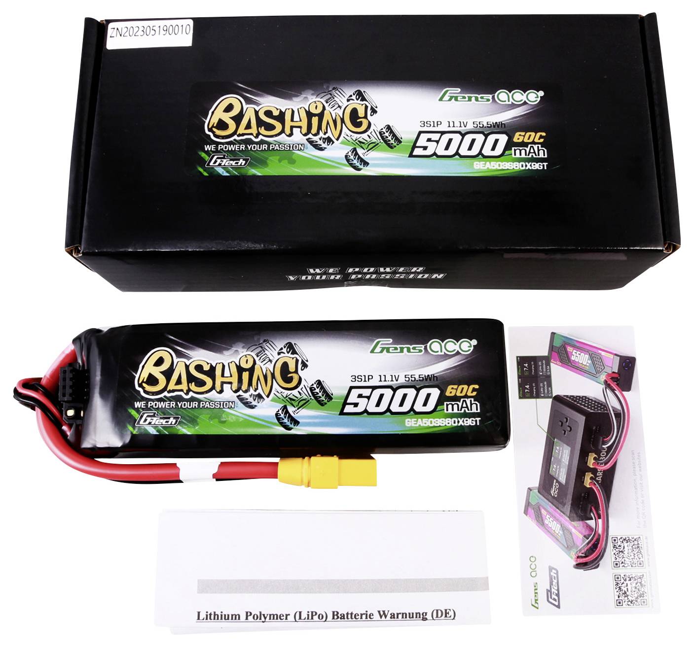 Gens ace Modellbau-Akkupack (LiPo) 11.1V 5000 mAh Softcase XT90
