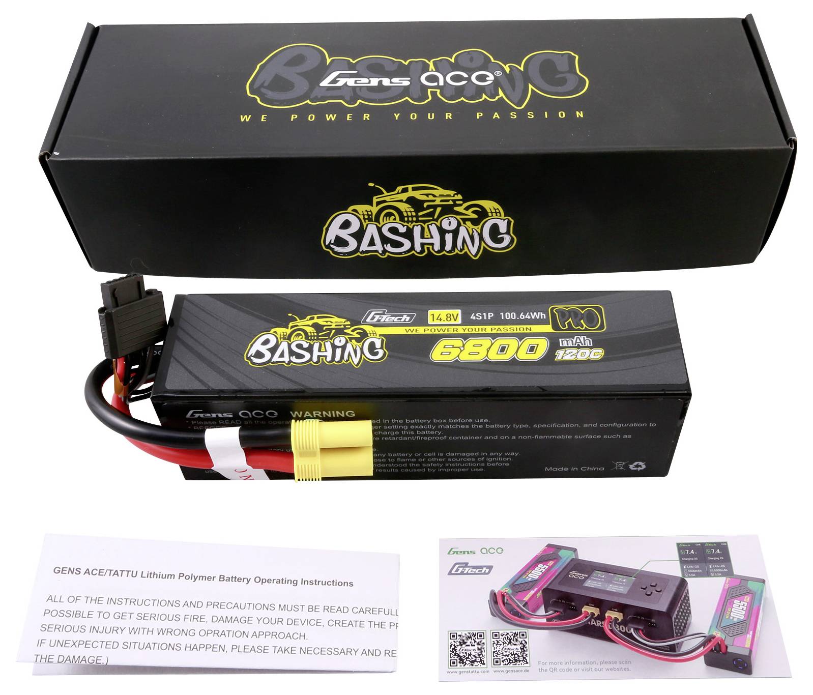 Gens ace Modellbau-Akkupack (LiPo) 14.8 V 6800 mAh Hardcase EC5