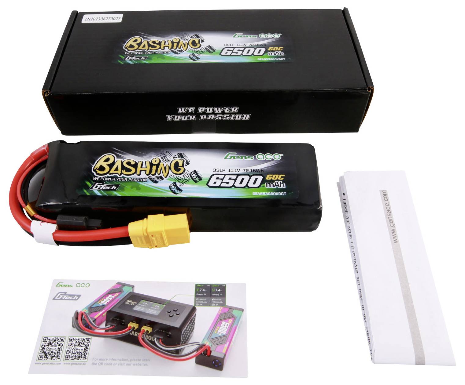 Gens ace Modellbau-Akkupack (LiPo) 11.1 V 6500 mAh Hardcase XT90