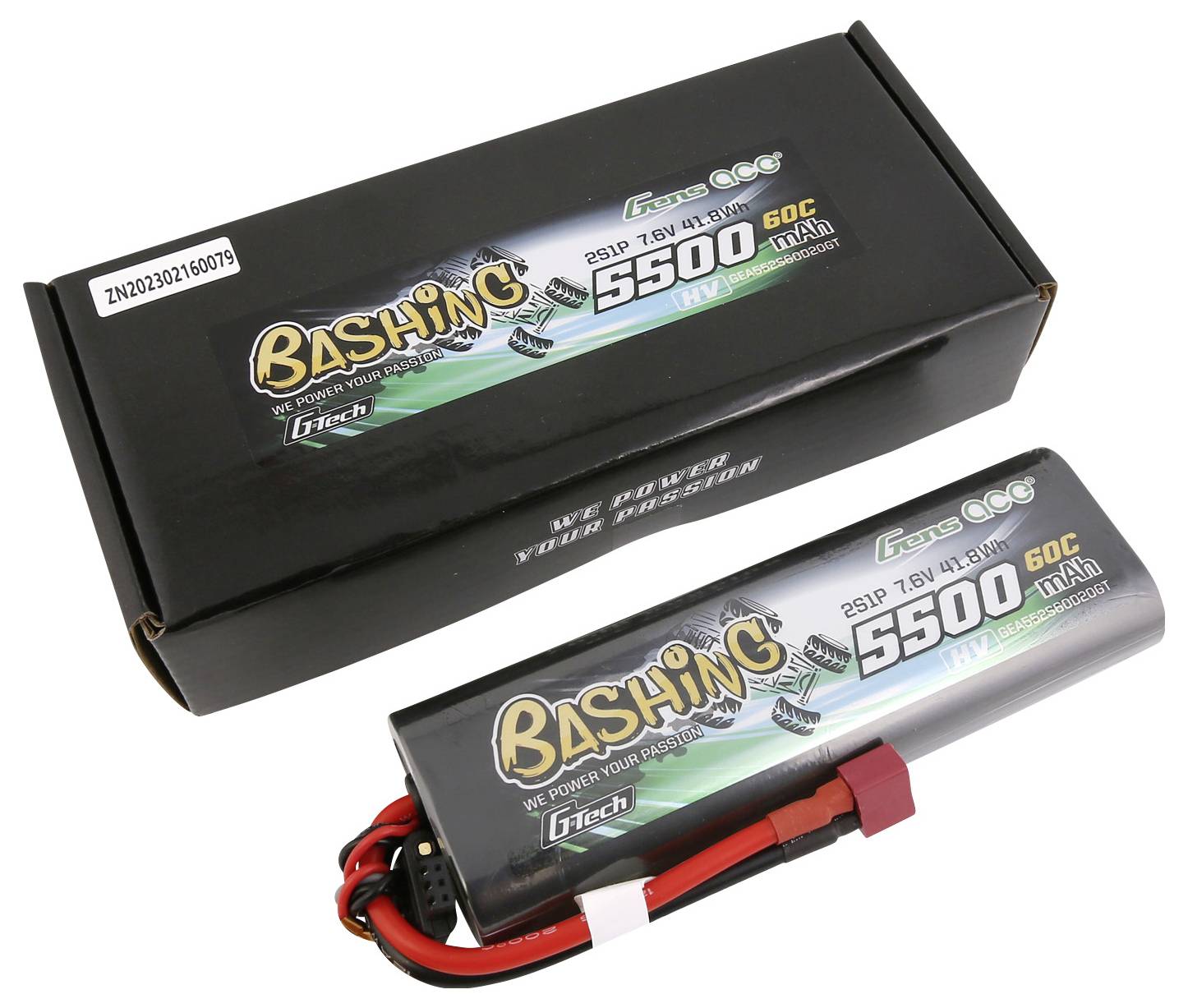 Gens ace Modellbau-Akkupack (LiPo) 7.6 V 5500 mAh Hardcase T-Stecker
