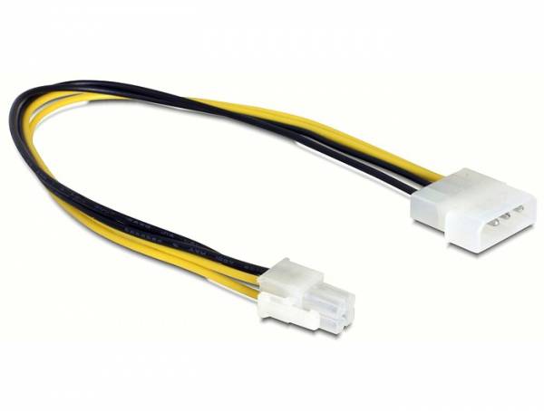 Delock Strom Anschlusskabel 30cm Schwarz, Gelb