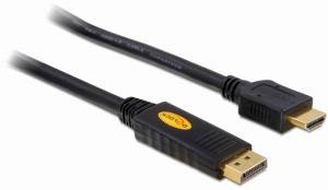Ein HDMI-Kabel mit zwei schwarzen Steckverbindern, verwendet, um Audio- und Videosignale zwischen Geräten zu übertragen.