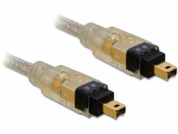 Delock FireWire Anschlusskabel [1x Firewire (400) Stecker 4pol. - 1x Firewire (400) Stecker 4pol.] 1m Grau