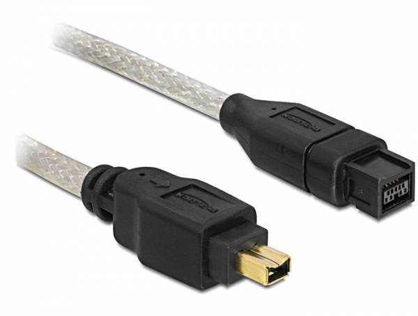 Delock FireWire Anschlusskabel [1x Firewire (400) Stecker 4pol. - 1x Firewire (800) Stecker 9pol.]