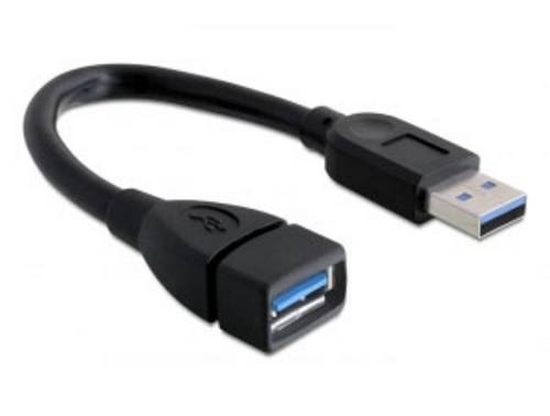 Delock USB-Kabel USB 3.0 USB-A Stecker, USB-A Buchse 0.15 m Schwarz 82776