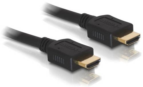 Delock HDMI Anschlusskabel HDMI-A Stecker 2 m Schwarz 84407 Rund, Geschirmt, vergoldete Steckkontak