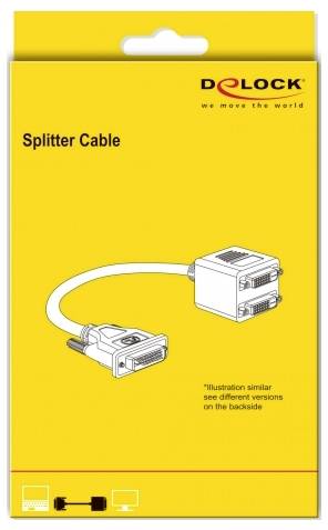 Delock 65069 DVI / HDMI Adapter [1x DVI-Stecker 24+1pol. - 2x HDMI-Buchse] 20cm