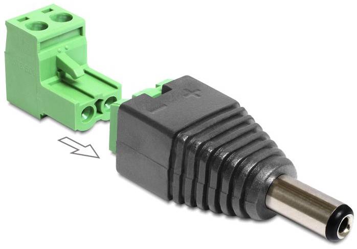 Delock 65422 DC (Strom) Adapter [1x DC-Stecker 5.5mm - 1x 2-polig] Schwarz, Grün