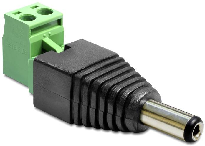 Delock 65422 DC (Strom) Adapter [1x DC-Stecker 5.5mm - 1x 2-polig] Schwarz, Grün