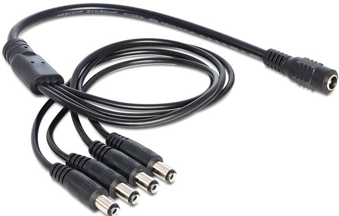 Delock Strom Anschlusskabel 50cm Schwarz
