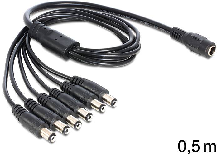 Delock Strom Anschlusskabel 50cm Schwarz