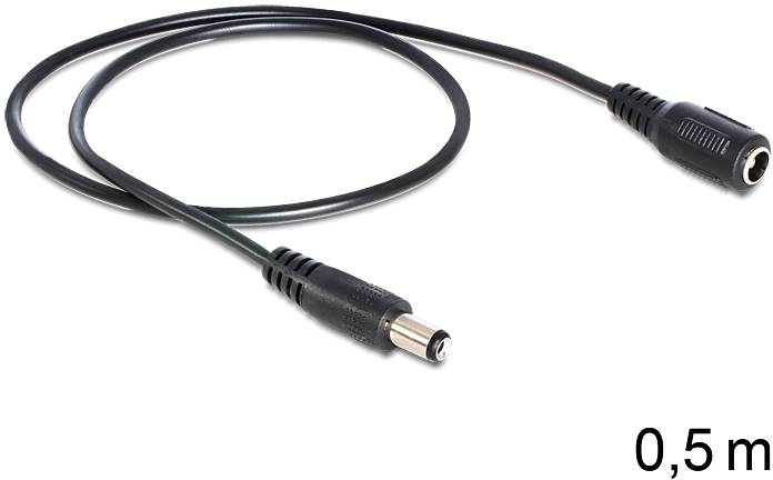 Delock Strom Anschlusskabel 0.5m Schwarz