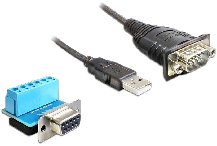 USB-auf-Seriell-Adapter und Terminalblock-Konverter. Gerät zur Verbindung von Computern mit seriellen Schnittstellen.