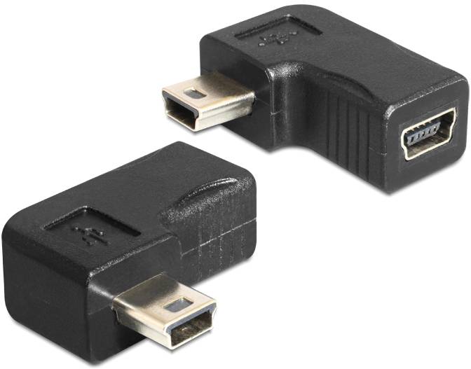 Zwei schwarze USB-Adapter mit Mini-USB-Anschlüssen, geeignet zur Verbindung von diversen elektronischen Geräten.