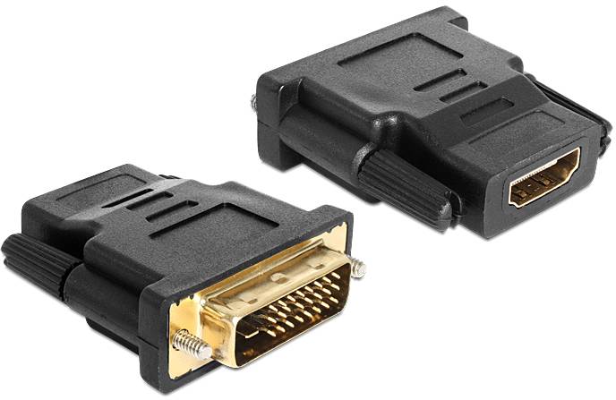 Delock 65466 DVI / HDMI Adapter [1x DVI-Stecker 24+1pol. - 1x HDMI-Buchse] Schwarz