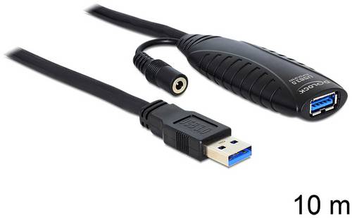 Delock USB-Kabel USB 3.0 USB-A Stecker, USB-A Buchse 10.00m Schwarz 83415