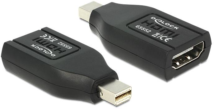 Delock 65552 DisplayPort / HDMI Adapter [1x Mini-DisplayPort Stecker - 1x HDMI-Buchse] Schwarz