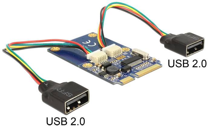 Delock 95242 PCI-Express Karte USB-A (USB 2.0) Mini-PCI-Express