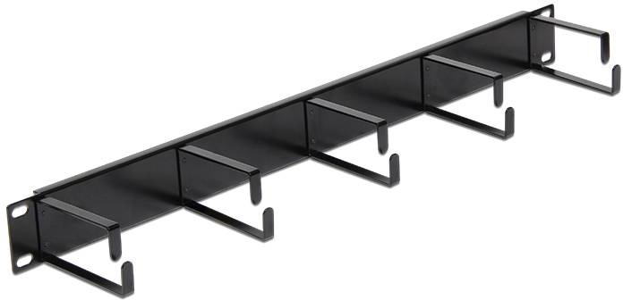 Delock 42496 19 Zoll Netzwerkschrank-Kabelführung 1 HE Tiefschwarz (RAL 9005)