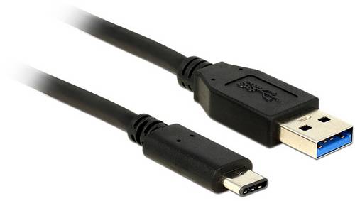 Delock USB-Kabel USB-A Stecker, USB-C® Stecker 0.50 m Schwarz 83869