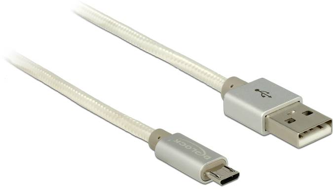 Zwei Anschlusskabel mit USB- und Micro-USB-Steckern, geeignet für die Datenübertragung und das Laden elektronischer Geräte.