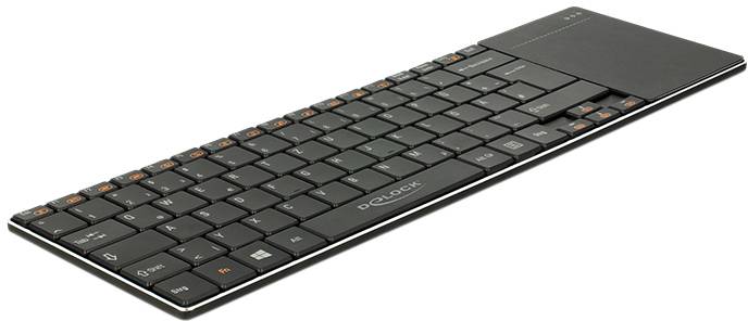 Delock 12454 Funk, Kabellos Tastatur Deutsch, QWERTZ Schwarz