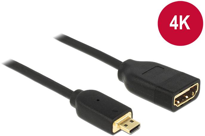 HDMI-Kabel mit Mini- und Standardanschluss, unterstützt 4K-Übertragung.