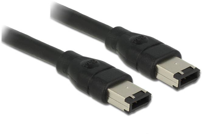 Delock FireWire Anschlusskabel [1x Firewire (400) Stecker 6pol. - 1x Firewire (400) Stecker 6pol.] 0.5m Schwarz