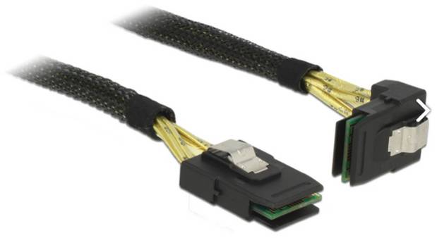 Delock Festplatten Anschlusskabel [1x Mini SAS-Stecker (SFF-8087) - 1x Mini SAS-Stecker (SFF-8087)] 1m Schwarz