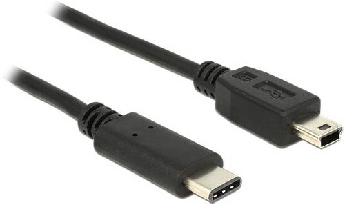 Delock USB-Kabel USB 2.0 USB-Mini-B Stecker, USB-C® Stecker 0.50 m Schwarz 83335