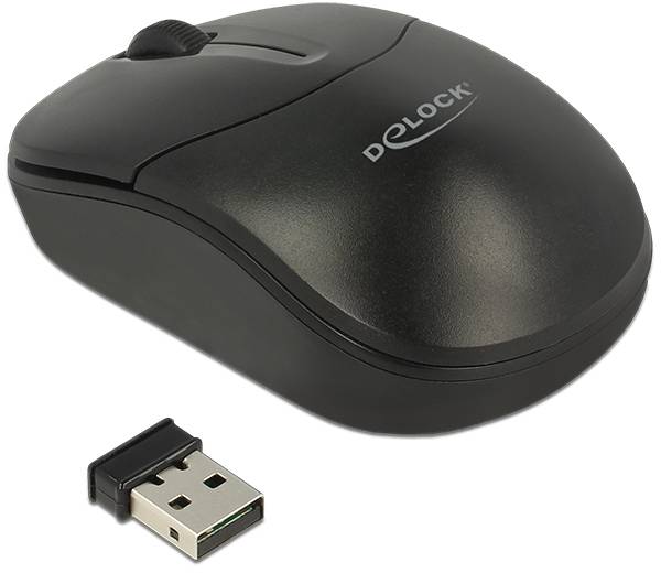 Delock 12494 Maus USB Optisch Schwarz 2 Tasten 1000 dpi