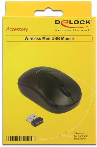 Delock 12494 Maus USB Optisch Schwarz 2 Tasten 1000 dpi