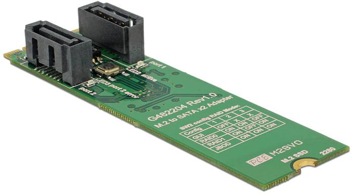 Delock 62961 Schnittstellen-Konverter [1x M2 - 2x SATA]