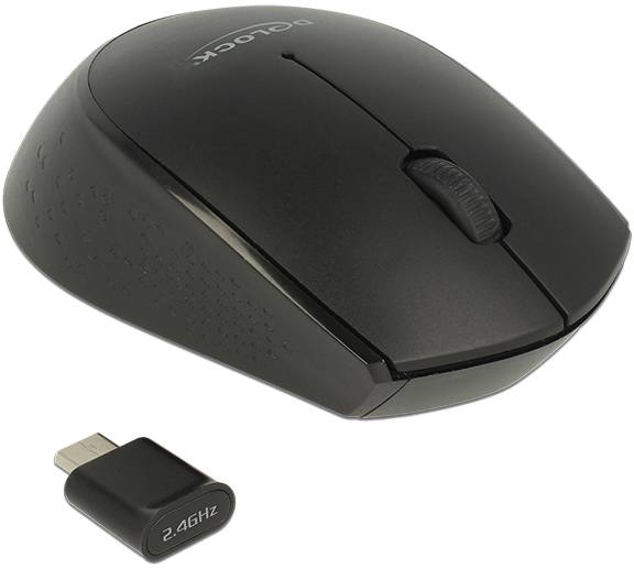 Delock 12526 Maus USB Optisch Schwarz 2 Tasten 1000 dpi